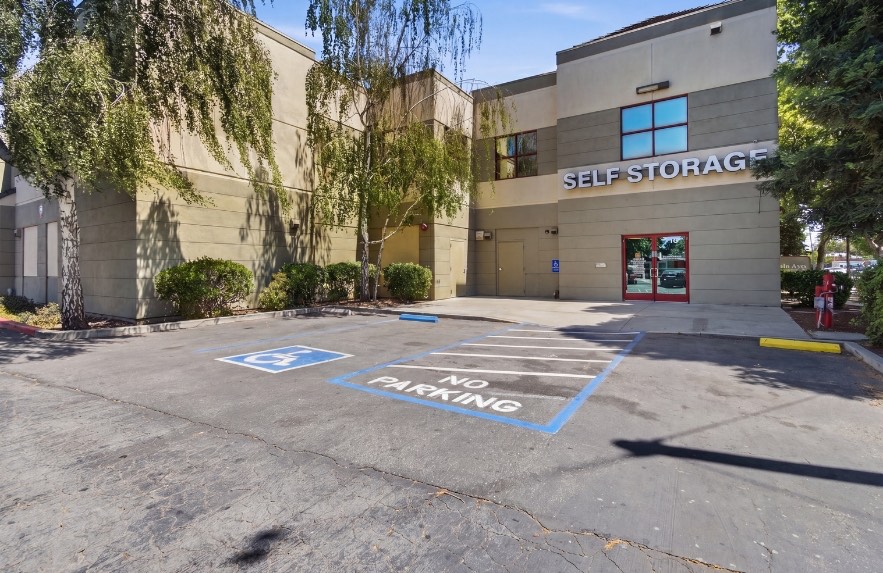 Office entrance and parking